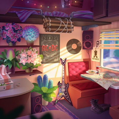 Flower seller. Interior