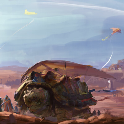 Caravan from the red desert