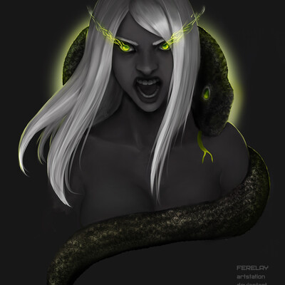 Woman with snake \practice