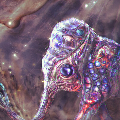 Feeding A Red-Blue Elephant