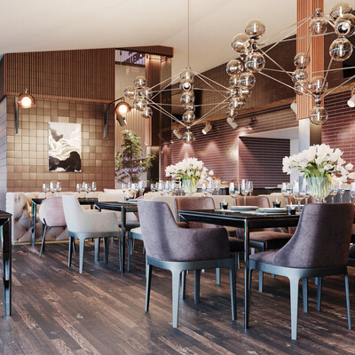 The restaurant and the presidential suite of the hotel "Khan Tengri" ****