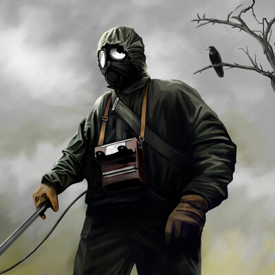 man and bird