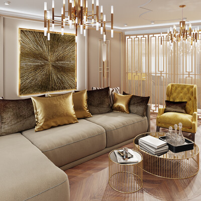 Living room in gold