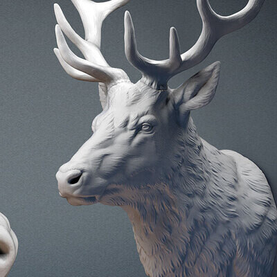Deer Stag head sculpture