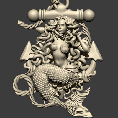 Mermaid on anchor