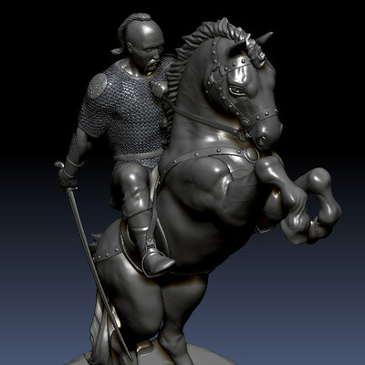 Russian Cossack warrior (horse chess)