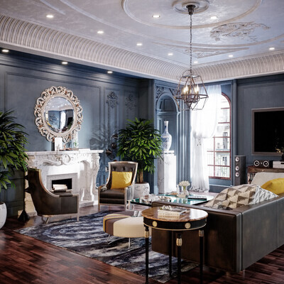 Blue neoclassic