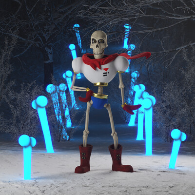 Papyrus in Pixar's Coco style (Undertale fan art)