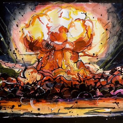 Moment of impact on the ark.