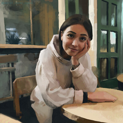 evening in a cafe