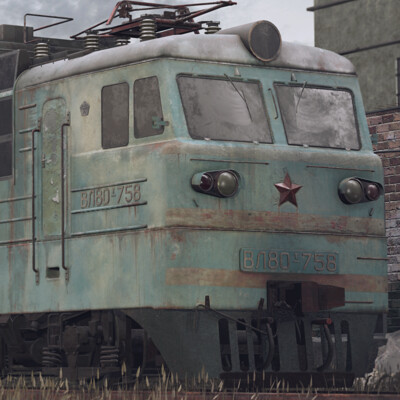 Old soviet locomotive VL80