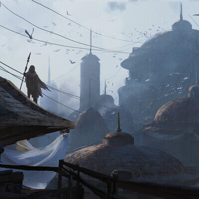 Morning in the city. Keyframe design