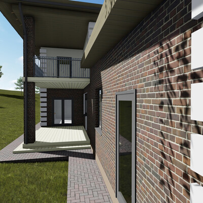 The project of a house with a garage