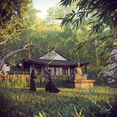 Japan house in forest