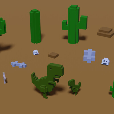 Google dinosaur in 3D