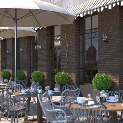 Cozy outdoor cafe