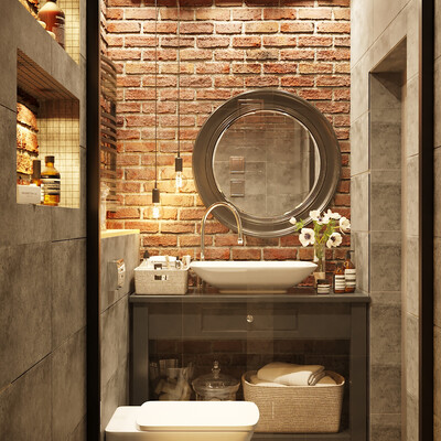 bathroom in loft-style