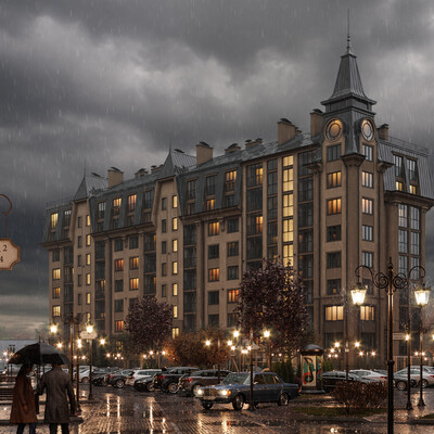 Visualization of a residential complex in Zelenogradsk
