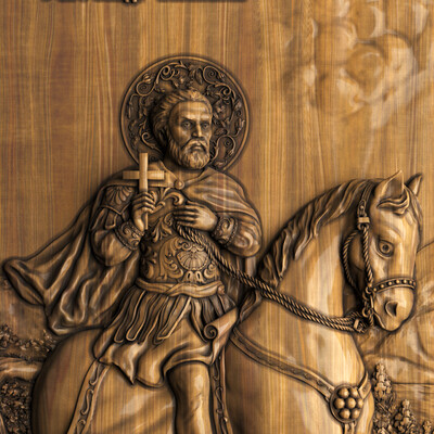 Icon "Saint Mina"- 3d model for CNC