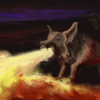 redneck and fire dog