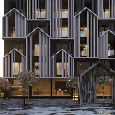 Budget hotel with a stylish exterior