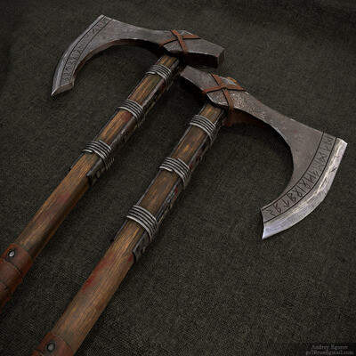 Viking axe and shield