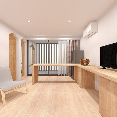 Budget hotel's interior