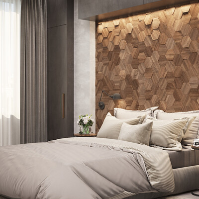 bedroom with panels