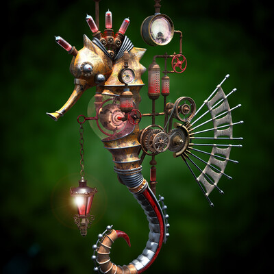 Steampunk sea horse