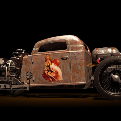 The car in the parking lot