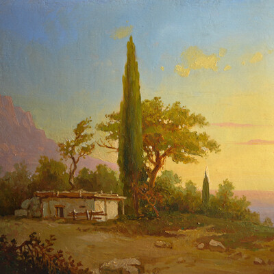 Copy from Aivazovsky's sketch "Crimean View"