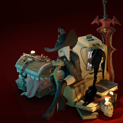 Witch and creatures
