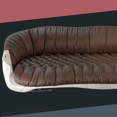 Marble stylized leather sofa