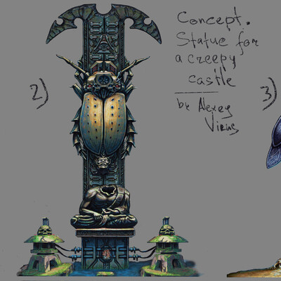 Concept. Statue for a creppy castle.