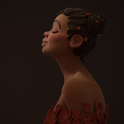 Girl with flowers
