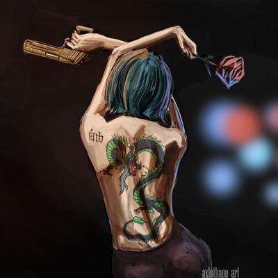 Girl with tattoo
