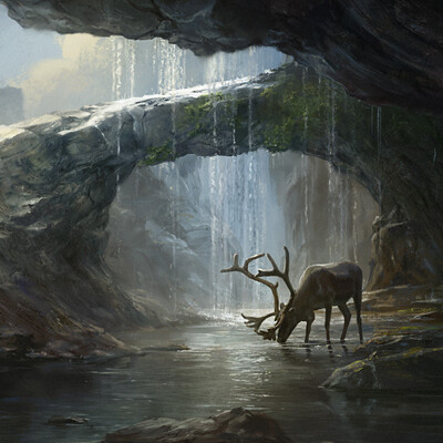 landscape with a deer