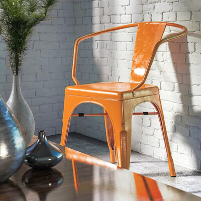 An orange armchair