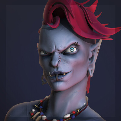 Orc girl head sculpt