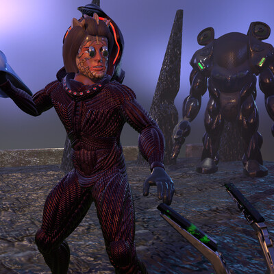 The inspector on behalf of You and his robot explore a strange (competition category "Black market")