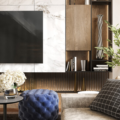 Design project of living room in Kazahstan