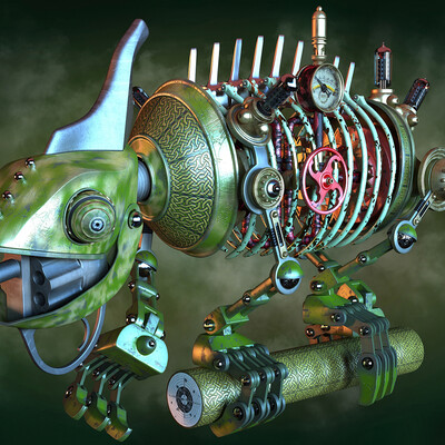 Steampunk chameleon