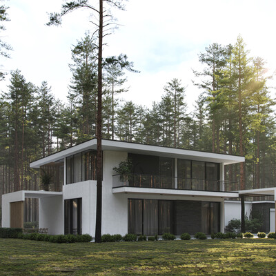 Country house in the style of minimalism