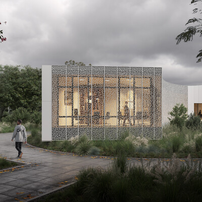My project for the reference of the ideal sales office from Eraclis Papachristou Architects .