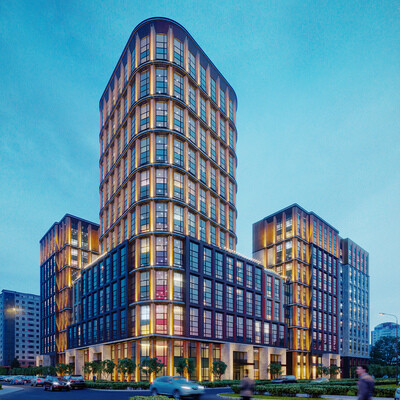Visualization of the concept of a Residential complex with a Business center
