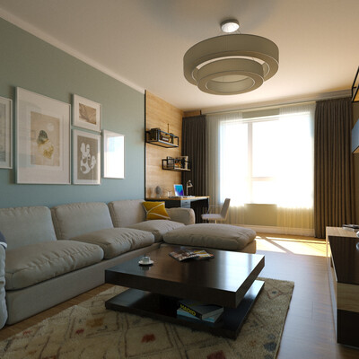 Living room in typical apartment
