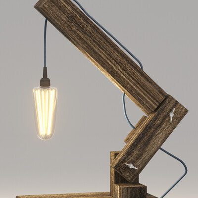 Wooden Edison Lamp