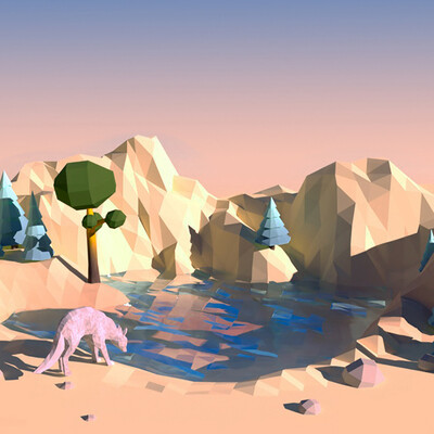low-poly landscape