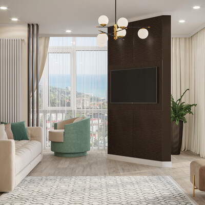 living room with panoramic Windows