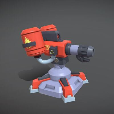 low poly turret